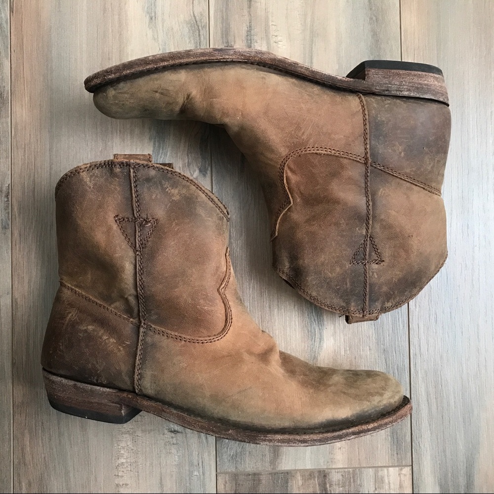 SOLD! Liberty Black Distressed Leather Ankle Boot